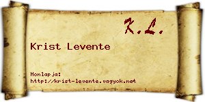 Krist Levente névjegykártya